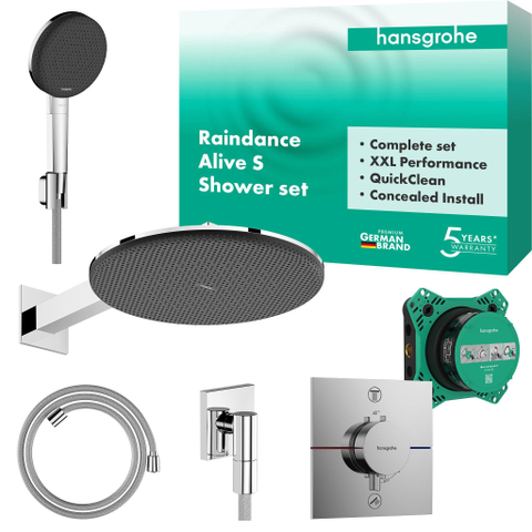 Hansgrohe Raindance Alive S - inbouw set - 300 - 1jet iBox universal - 2 - thermostaat - hoogglans chroom SW1388735