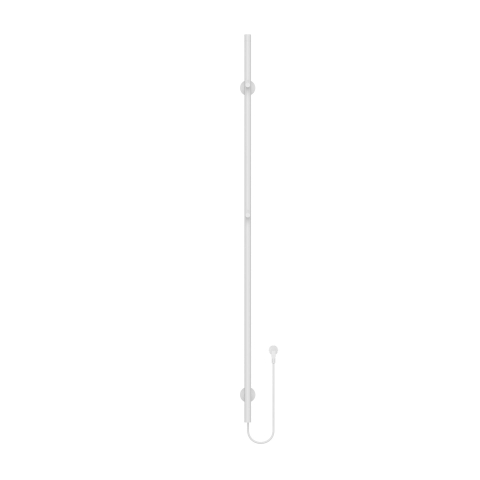 Belrad Rod handdoekradiator - 6.3x150cm - elektrisch - 60 watt - glanzend wit SW1218428