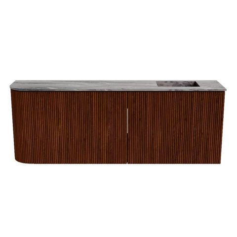 Mondiaz JOYA-DLUX 111.6cm toiletmeubel - ronding links kleur Ruby - Wastafel FAYE positie Rechts 1 kraangat kleur Sombra. SW1425703