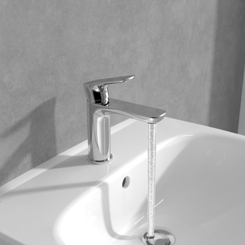 Villeroy & Boch O.novo wastafelkraan - 50x155mm - zonder waste - hoogglans chroom SW1148831