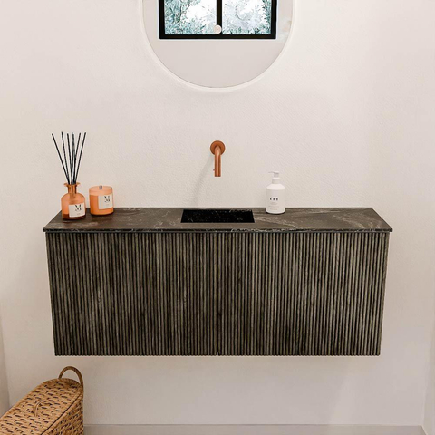 Mondiaz JOYA-DLUX 100cm toiletmeubel - kleur Shadow - Wastafel FAYE positie Midden Zonder kraangat kleur Lava. SW1422892