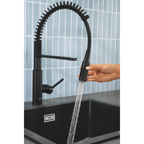 GROHE Get keukenkraan - met professionele sproeier - mat zwart SW1440592