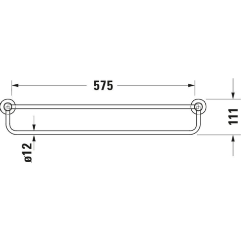Duravit D-code Badhanddoekrek - 63x22 cm - hoogglans chroom GA49426