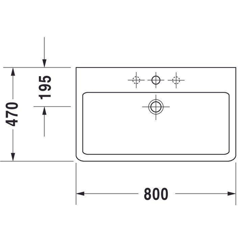 Duravit Vero wastafel 80x47 cm. met 1 kraangat wit 0305309