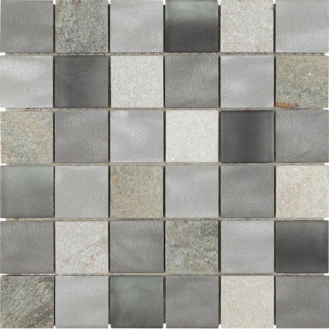 Dune Materia Mosaics carrelage mosaïque - 30x30cm - 8mm - carré - mat grey (gris) SW798695