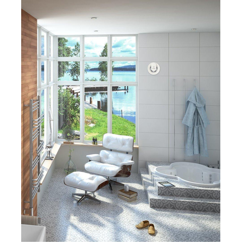 Vent-Axia Svara Ventilateur de salle de bain avec programme horaire, détection d'humidité et capteur de lumière 110 m3/h contrôlé par application Blanc SW159192