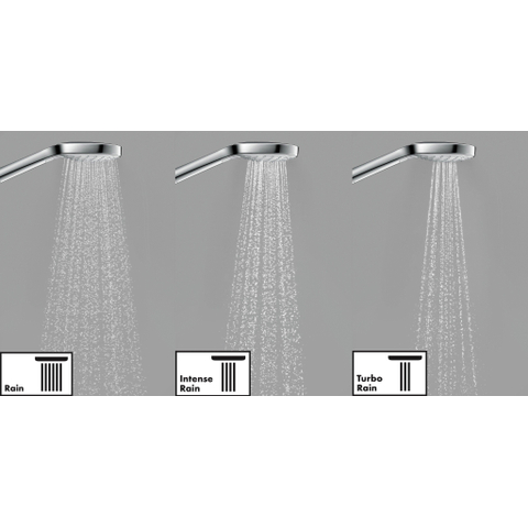 Hansgrohe Croma Select S handdouche Vario EcoSmart 1/2 xØ11cm met rain turbo rain en intense rain regenstraal wit/chroom 0605322