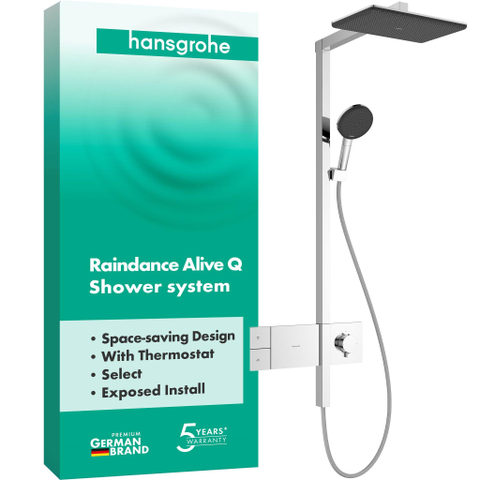 Hansgrohe Raindance Alive Q - showerpipe - 210/340 1jet - thermostaat - hoogglans chroom SW1388692