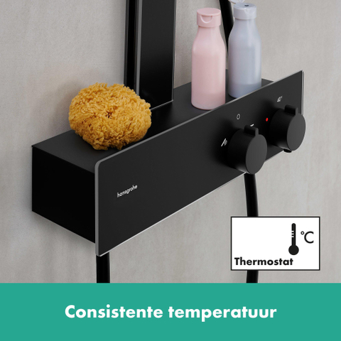 Hansgrohe RainFinity Showerpipe - 250 - 1jet - ecosmart - met ShowerTablet - 350 - mat wit SW918223