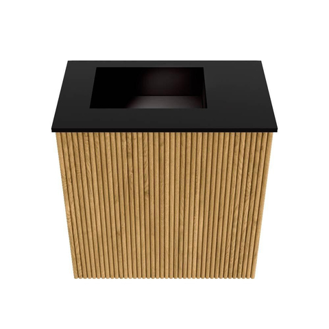 Mondiaz JOYA 40cm meuble de salle de bains - couleur Oak - Vasque FAYE position Gauche Sans trou de robinet couleur Urban SW1421157