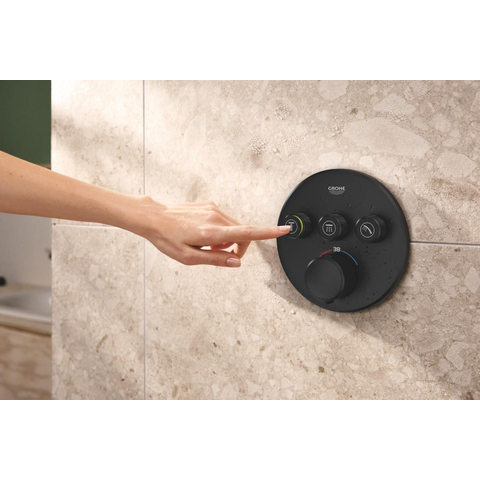 GROHE Grohtherm SmartControl afbouwdeel - rond - thermostatisch - 3 functies - mat zwart SW1477590