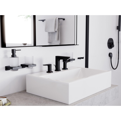Hansgrohe AddStoris Q glashouder - met glas - mat zwart SW651218