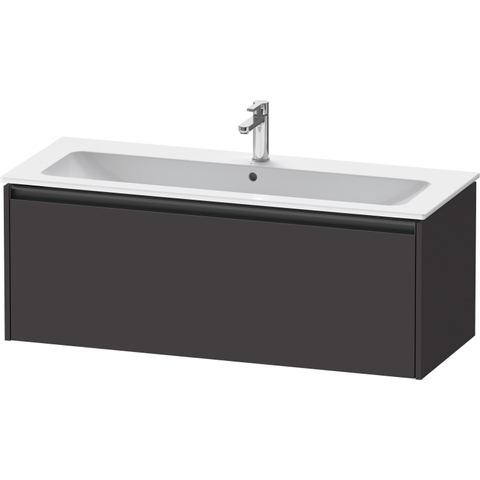 Duravit Ketho.2 Wastafelonderbouwkast - met 1 lade - voor enkele wastafel - 121x48x44cm - met greep antraciet - grafiet supermat SW772954