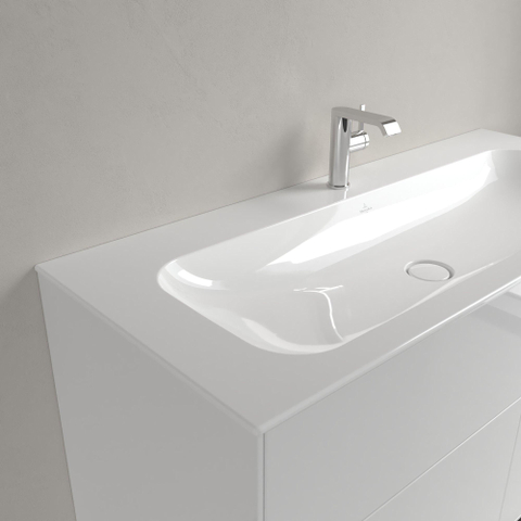 Villeroy & Boch Finion Lavabo à poser sur meuble - 1200 x 500 x 160 mm - Blanc Alpin CeramicPlus - avec trop-plein dissimulé - non poli SW106538