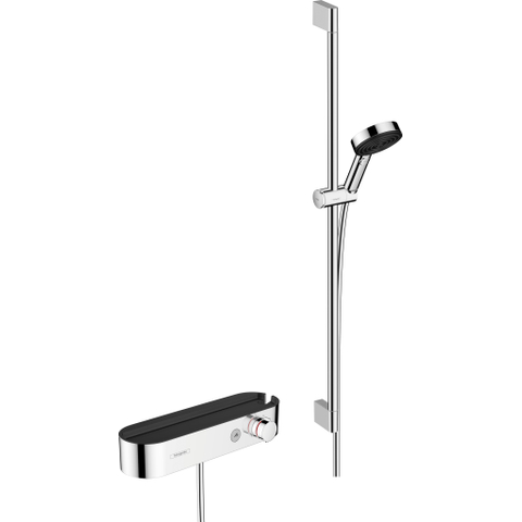 Hansgrohe Pulsify select s - thermostaat - met glijstangset - 90cm - 10.5cm - 3jet - hoogglans chroom SW651035