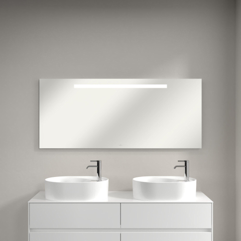 Villeroy & Boch More to see one spiegel - met geïntegreerde led verlichting - 140x60cm - inclusief bevestiging - Glass (glans wit) SW454447