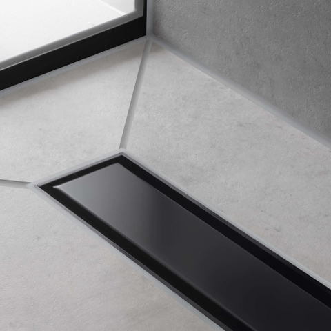 Hansgrohe RainDrain Match Douchegoot - 70cm - hoogte verstelbaar frame - mat zwart SW1590435