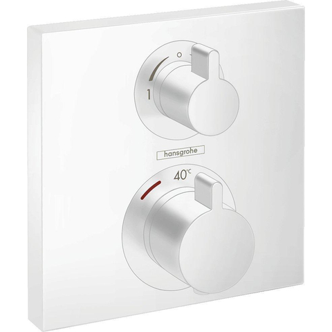 Hansgrohe Ecostat Square - afbouwdeel - voor inbouw - thermostaat - met stop- en omstelkraan - mat wit SW297558