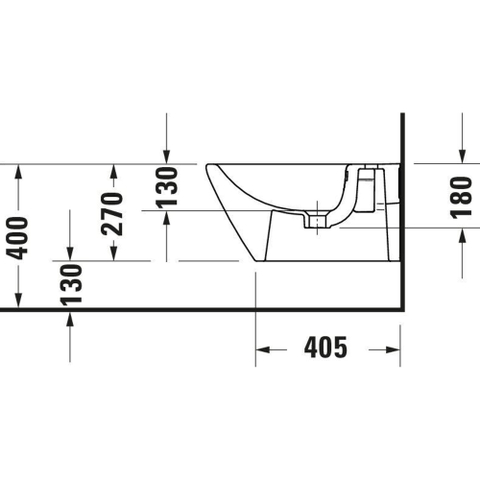 Duravit D-neo Wandbidet - 54x37x40cm - met overloop - wit SW640544