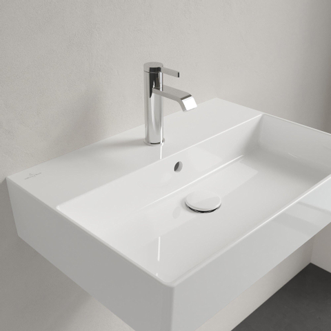Villeroy & Boch memento 2.0 wastafel - 600x420mm - 1 kraangat - met overloop - White Alpine (glans wit) SW354338