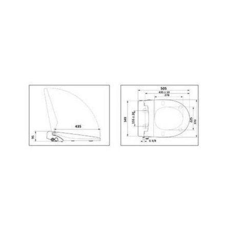 Rapotec Lavalino douchewc closetztting m. wateraansluiting en bidet-functie m. softclose en quick release wit SW197131