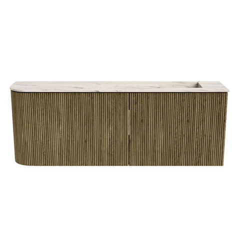 Mondiaz JOYA-DLUX Meuble de salle de bains - 111,6cm - arrondi gauche couleur Dusk - Vasque FAYE position Droite 1 trou de robinet couleur Nata SW1425940