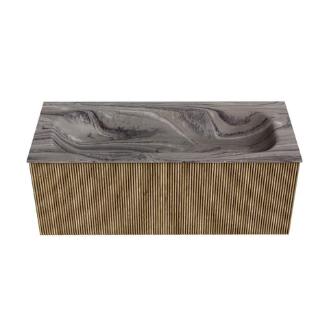 MONDIAZ KURVE-DLUX Meuble de salle de bains 110cm couleur Dusk avec 1 tiroir et 0 portes. Lavabo BIG MEDIUM Milieu 1 trou de robinet Sombra. SW1433868