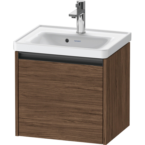Duravit Ketho.2 Wastafelonderbouwkast - met 1 lade - 48.4x37.5x44cm - met greep antraciet - donker noten mat SW771805