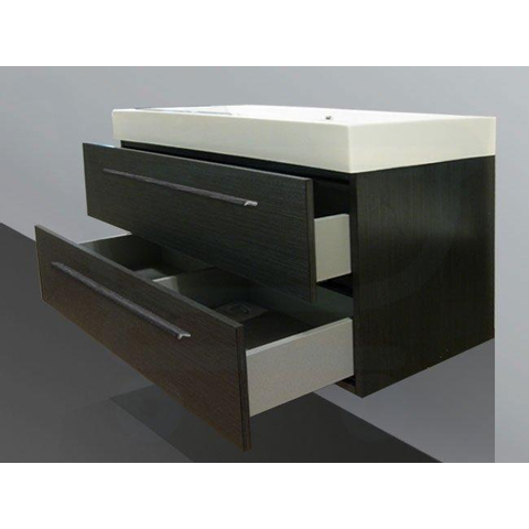 Saniclass Florence meuble 100x47cm 1 trou pour robinetterie Black Wood SW8270