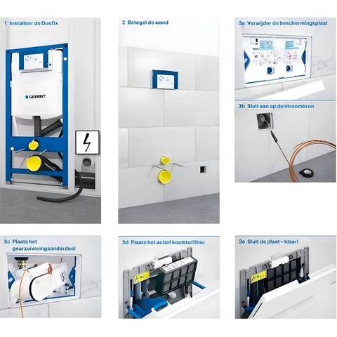 Geberit Sigma40 DuoFresh koolfilter - voor wc element - met geurafzuiging - voor Sigma40 - zwart 0730347