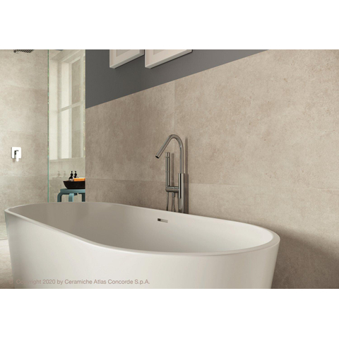 ÉCHANTILLON Terravito Sigillo carreau mural et de sol - 29.6x59.5cm - 8mm - rectifié - Aspect béton - Blanc SW1130850