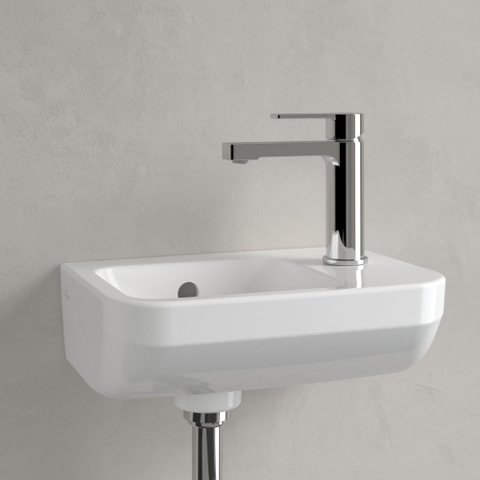 Villeroy & Boch Architectura fontein - 36x26cm - 1 kraangat rechts - met overloop ceramic - White Alpine (glans wit) SW68793