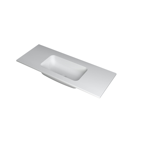 Ink faktor lavabo moyen en polystone sans trou pour robinet 120x45x1,5cm blanc mat SW693148