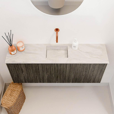 Mondiaz JOYA-DLUX 100cm toiletmeubel - kleur Shadow - Wastafel FAYE positie Midden Zonder kraangat kleur Ostra. SW1423013