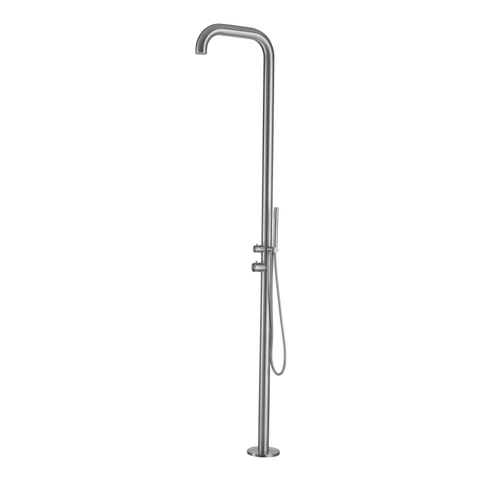 Fortifura Outdoor Original Vrijstaande Buitendouche - met handdouche - 316 - PVD - geborsteld RVS SW278127