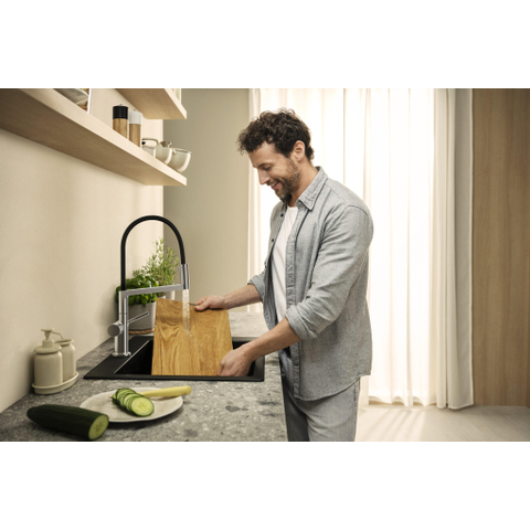 Hansgrohe Talis Select M54 PowderSpray eengreeps keukenkraan Semi-Pro 3jet rvs look SW1383014