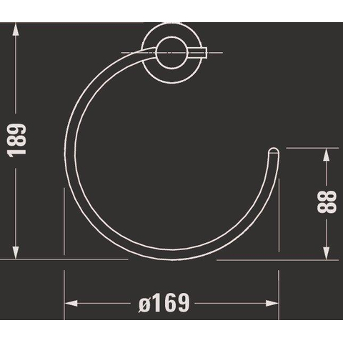 Duravit D-code Handdoekring - hoogglans chroom 0315316