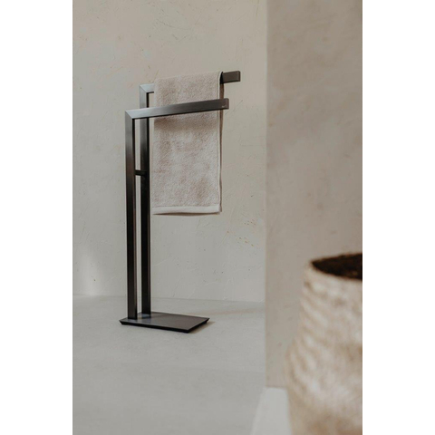 Zack LINEA Handdoekstandaard - 80x15x39cm - dubbel - grafiet SW1416167