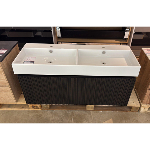 Saniclass Holz Base Badkameronderkast - 120cm - 1 lade - greeploos - donker eiken OUTLETSTORE STORE43190