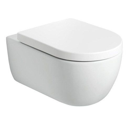 Plieger Kansas hangtoilet – Rimless – diepte 54,5 cm – met softclose zitting – mat wit SW702230