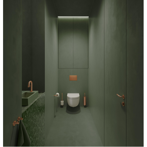 Clou Flush 3 Lave-mains 36x18x9cm avec trou de robinet droite céramique vert pin mat SW795726