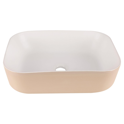 Differnz ZENA Vasque à poser - 48x38x13cm - céramique - beige/blanc SW1236915