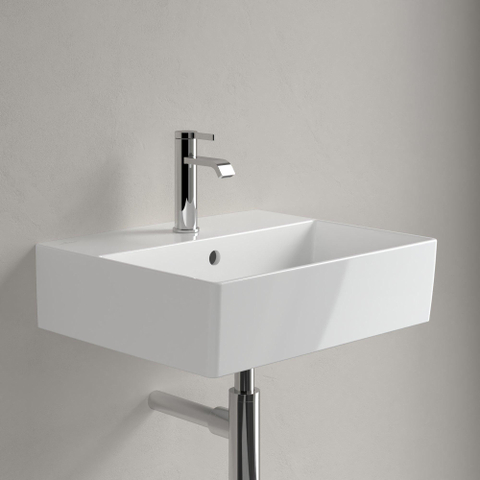 Villeroy & Boch memento 2.0 wastafel - 50x42cm - met overloop - 1 kraangat - White Alpine (glans wit) SW354332