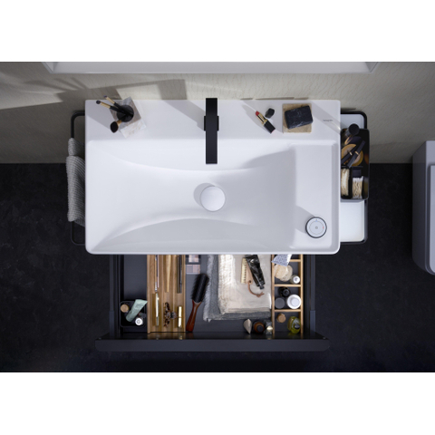 Hansgrohe Tecturis E Wastafelmengkraan - push to open plug - 15.8cm uitloop - coolstart - mat zwart SW918665