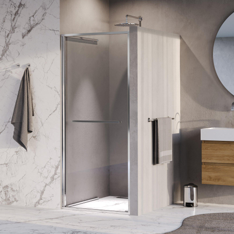 BRAUER Luminis Nisdeur - 90x200 - naar binnen draaiend - helder glas - omkeerbaar - incl. glascoating - chroom SW1580844