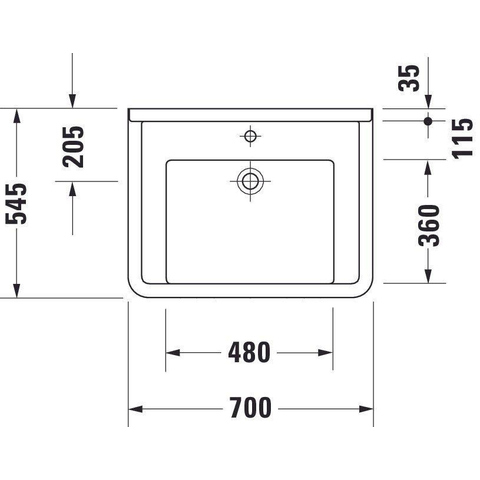 Duravit Starck 3 Vital wastafel - 70x54.5cm - met wondergliss - wit 0316326