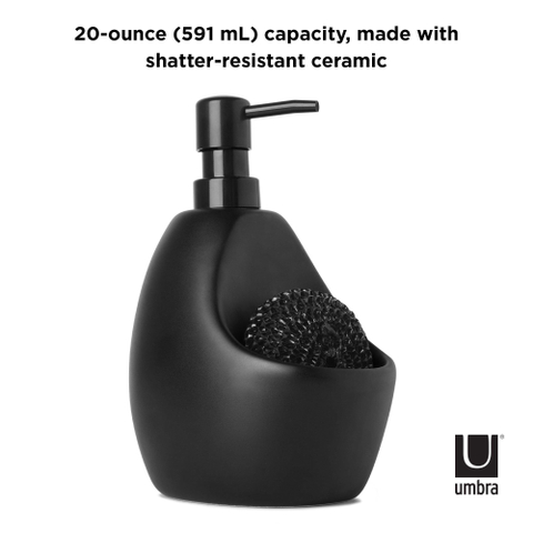 Umbra Joey zeepdispenser 10x13x20cm Keramiek Zwart SHOWROOMMODEL SHOW25458
