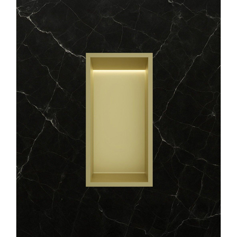 Hotbath &MORE Inbouwbox of inbouwnis - 30x15x10 - met LED - IP44 - PVD - geborsteld messing (goud) SW1246527