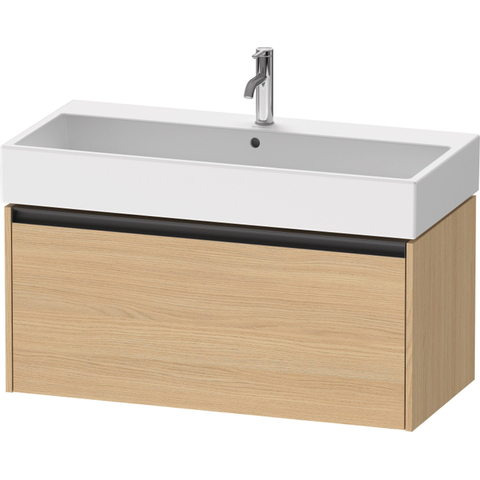 Duravit Ketho.2 Wastafelonderbouwkast - met 1 lade - 98.4x46x44cm - met greep antraciet - natuur eiken mat SW772273