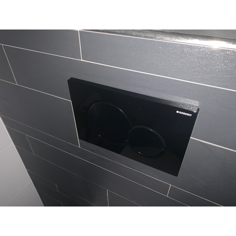 Geberit Sigma01 bedieningsplaat - 2-toets spoeling - ronde knoppen - gitzwart RAL - 9005 - dualflush - glans git zwart 0700524